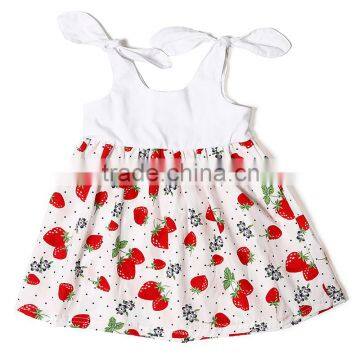 children girls cotton summer dress organic cotton red strawberry girl dress baby girl cotton dresses