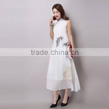 JPSKIRT1605955 Latest Fashion Ladies White Long Retro Dress