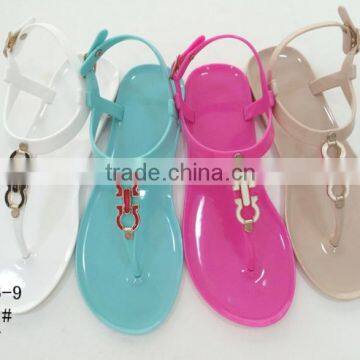 2015 wholesale flip flops design metal shoe soles pvc for sandals shoes women