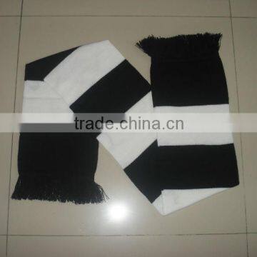 black white strip design winter scarf