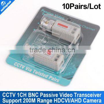 Twisted BNC CCTV Video Balun Passive Transceiver Cat5 CCTV UTP 200M Range For HD 720P HDCVI/AHD/HDTVI Camera