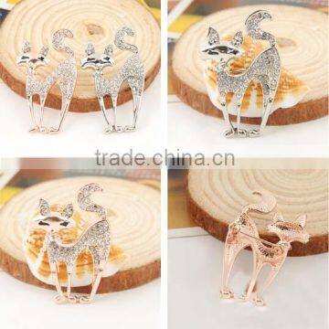 China Wholesale fancy cat Alloy Rhinestone Brooch Pin