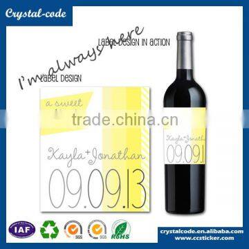 Customized size factory price roll adhesive wine sticker for wine bottle