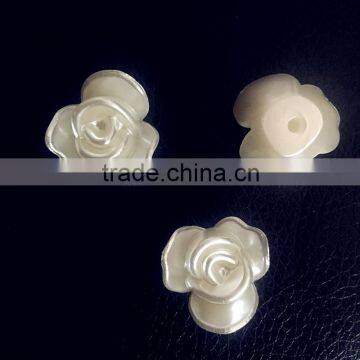 high quality 2cm classical 3 petal rose flower pearl for wedding dress glue sticking