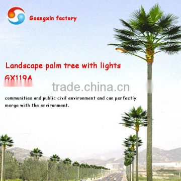 Landscape palm tree with LED light streetlight tree light up tree China manufacturer