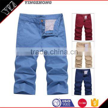 wholesale Hot selling oem top quality plain cheap cotton poplin formal office 3/4 men's short pants