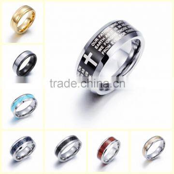 Men's Stainless Steel Black Ring Jewelry for Men Finger Rings