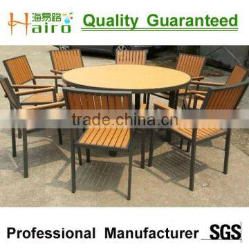 polywood aluminum dining round table and chair set