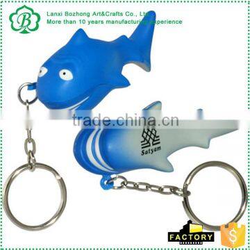 Cartoon Blue Shark Stress Ball Keychains