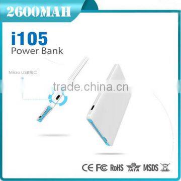 Best Selling Products Portable Credit Card Power Bank 2600mah photo-5