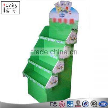4 layer Wood Milk Supermarket Display Shelf