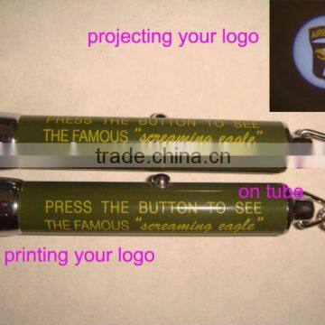 best selling led flashlight keychain with your logo printing, project your logo, can change batteries JLP-035