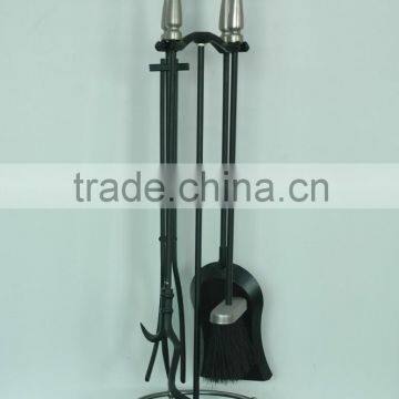 Wrought Iron Fireplace Tools,with Black and Nickel Finish