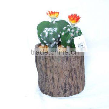 Potted Green Artificial Three Cactus Succulent Plant