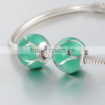 2016 Simple Design Green Color Enamel Jewelry Charm Beads photo-5