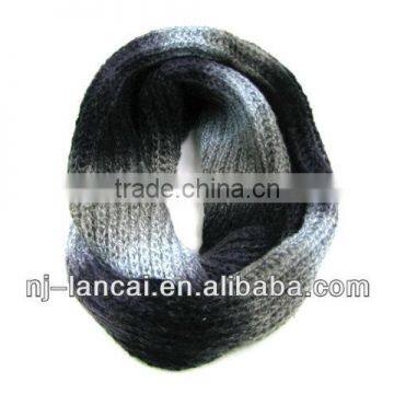 Fashion 100% acrylic mohair stripe knitted snood