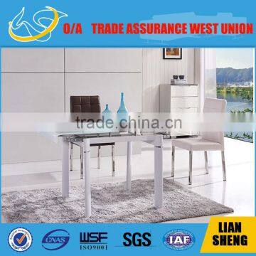 Newest elegant dinning table with tempered glass panel top