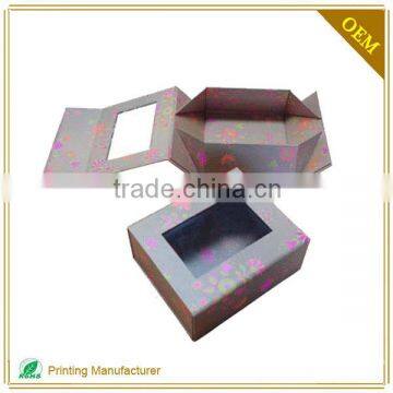 Customed Hard Paper Gift Box With Window Machine In Packaging Box