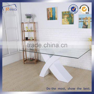 2016 Fashion Custom Design Clear Glass Dining Table from China