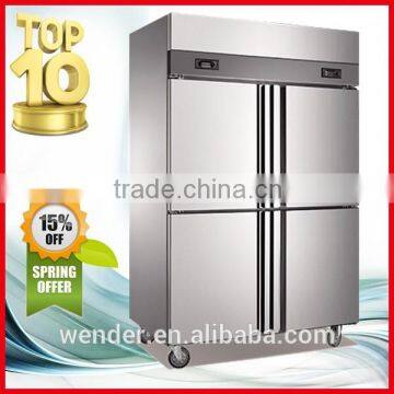 4 doors commercial stainless steel restaurant kitchen fridge