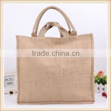 Promotional Fashion Double Handles Jute Shopping Bag photo-3