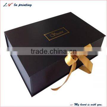 hot sale folding black lamination dress packaging box made in shanghai