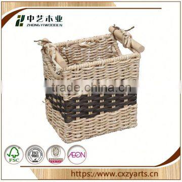 Newly designed Unique designed storage round shallow wicker basket no handles