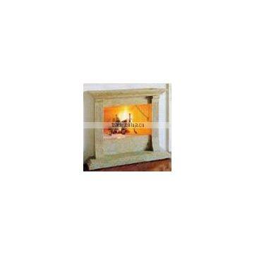 Polished White Marble Fireplace