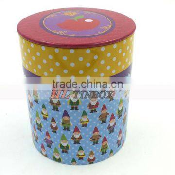 Metal Christmas Gift Round Tin Box