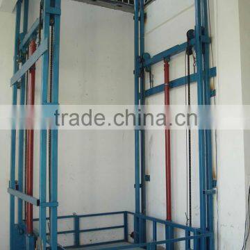 Guide rail hydraulic platform goods lifting platform