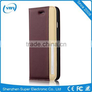 100% Real Genuine Flip Wallet Leather Case Cover For Apple iPhone 6 6S Plus Screen Protector