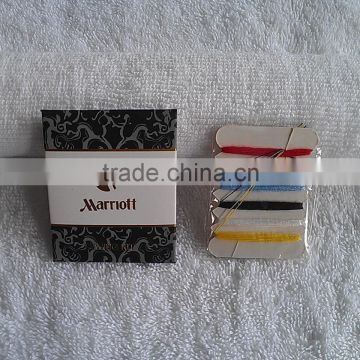 hotel disposable sewing kit with colorful strings/disposable hotel sewing kit