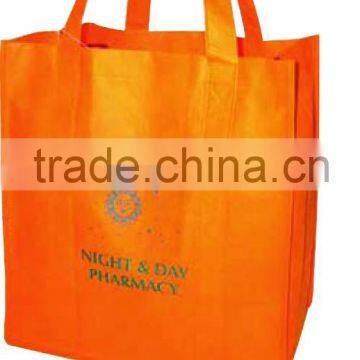 orange color non woven shopping bag