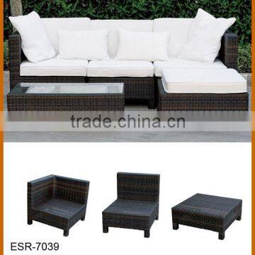 3 Seater Rattan Sofa Footstool Tea Table Cover