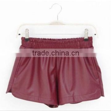 Sexy Womens Fashion Elastic Waist Faux Leather Shiny Hot Mini Shorts Pants