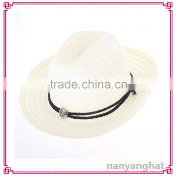Popular Men white cowboy sun Cheap panama straw hat