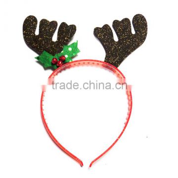 wholesale christmas hairband and headband gift withgreeen and red fabric glitter in velvet and fabric hairband and headband