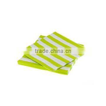 NEW Halloween Party Supplies Decorations Tableware Lime Green Rugby Stripe Napkins