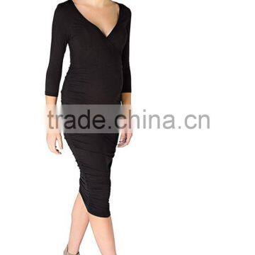 Newest Bettina V neck black maternity crossover dress, Breastfeedig clothing, Nursing dress, Breastfeeding clothing