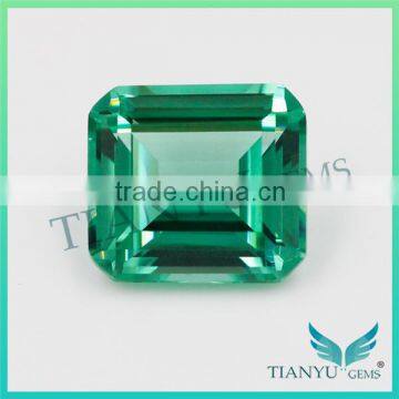 Gemstone Processing High Quality 10*11mm Russian Synthetic #22 Green Emerald Cut Nanosital