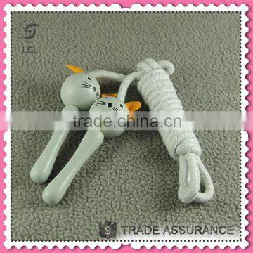 Wooden handle skipping jump rope, rope skipping for kids