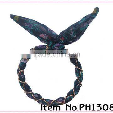 2014 hot sale decorative rabbit ear hair scrunchies for girls