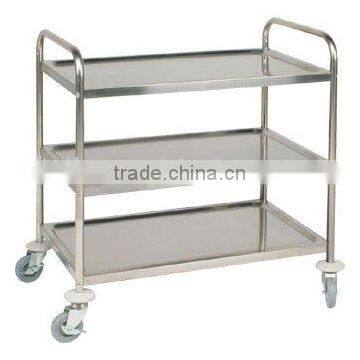 stainless steel 3-tray trolley