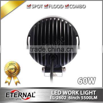 60W Work Light Driving Lamp Round for 4x4 Jeep Offroad Hummer SUV ATV Bumper High Power Led Driving Light Spot Lamp photo-4
