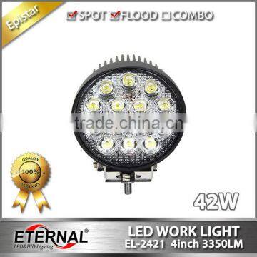 42W 4in round truck tractor excavator crane truck motorcycle ATV UTV high power spotlight led working lamp