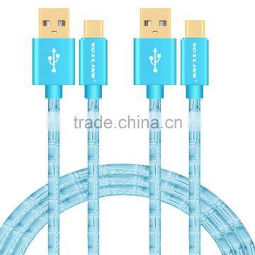 VOXLINK Colorful 5v 2a Gold Plated 2m Crocodile USB Typc c Charger Cable for Macbook photo-2