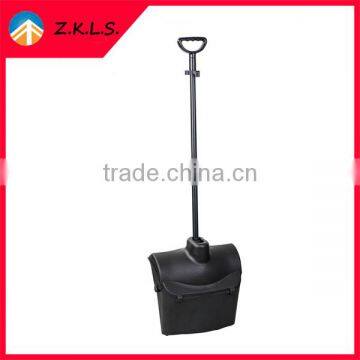 Black Plastic Dustpan With Long Handle And With Lid photo-2