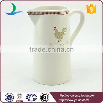 Good Price With Best Sale Cute Cock Decal Ceramic White Jug photo-4