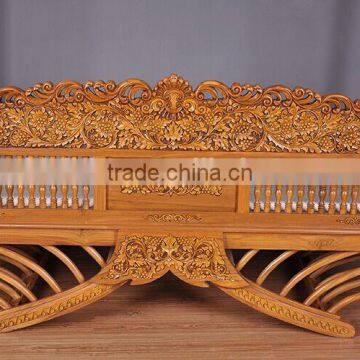 Thailand Style Wood Carved Long Chair, Southeast Furniture Exquisite Handcarving Leisure Sofa Chair (BF01-X1169) photo-4