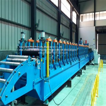 Roll forming machine for roof profile